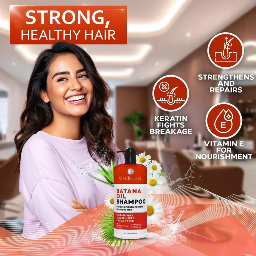 Batana Oil Shampoo Volumizing Salon Formula for Thinning and Fine Hair Women Men Sulfate and Paraben Free Thickening Volume Boost for a Thicker Fuller Feeling with Moroccan Argan Oil