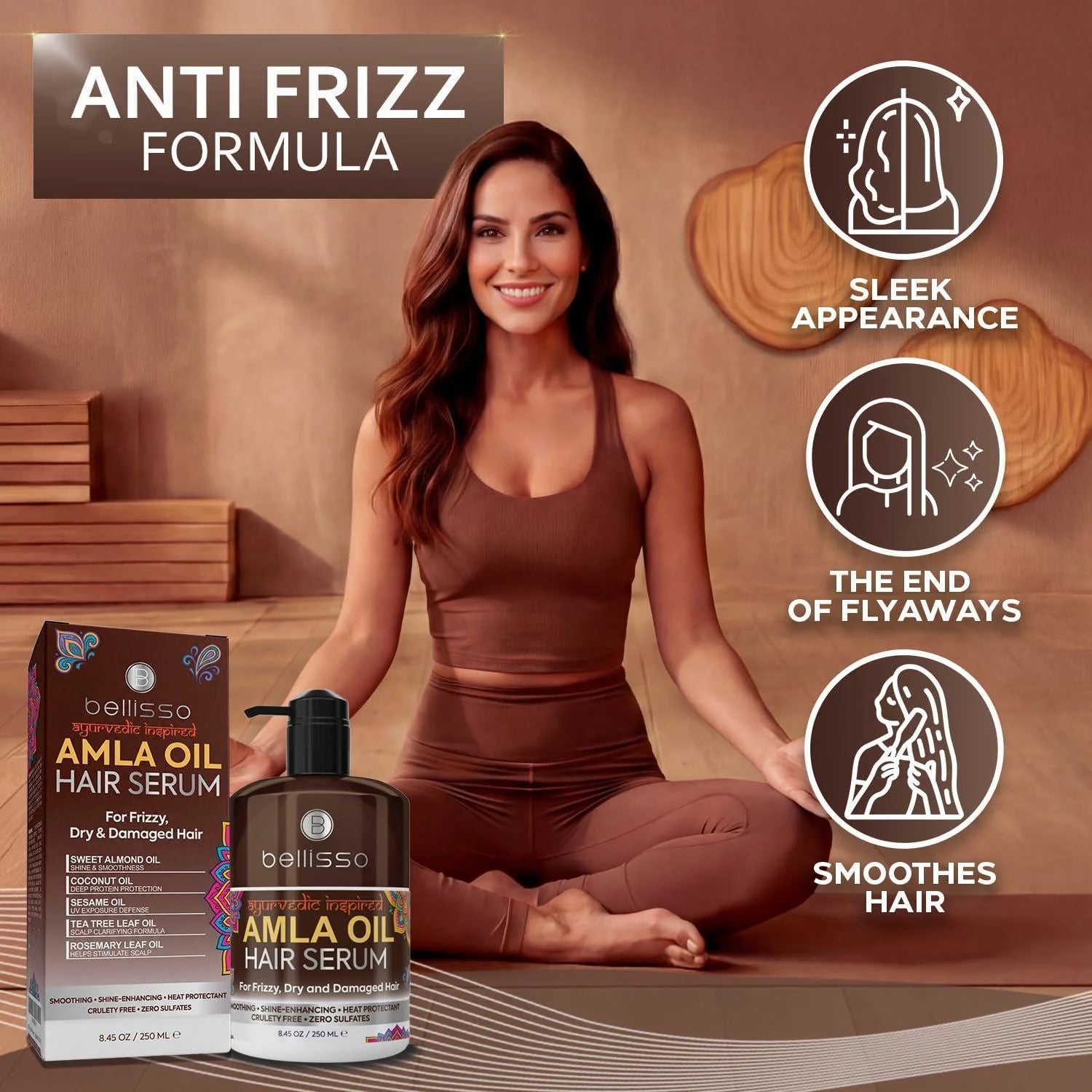 Amla Oil Serum Sulfate and Paraben Free 8.45 Fl Oz anti Frizz Heat Protection for Damaged Hair Professional Salon Grade Deep Conditioning Smoothing Treatment for Women and Men