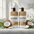 Coconut Shampoo and Conditioner Set 16 Fl Oz Set of 2 Sulfate Free Deep Moisturizing Hydrating anti Frizz Formula for Women and Men Professional Salon Grade Dry Damaged Hair Care Products
