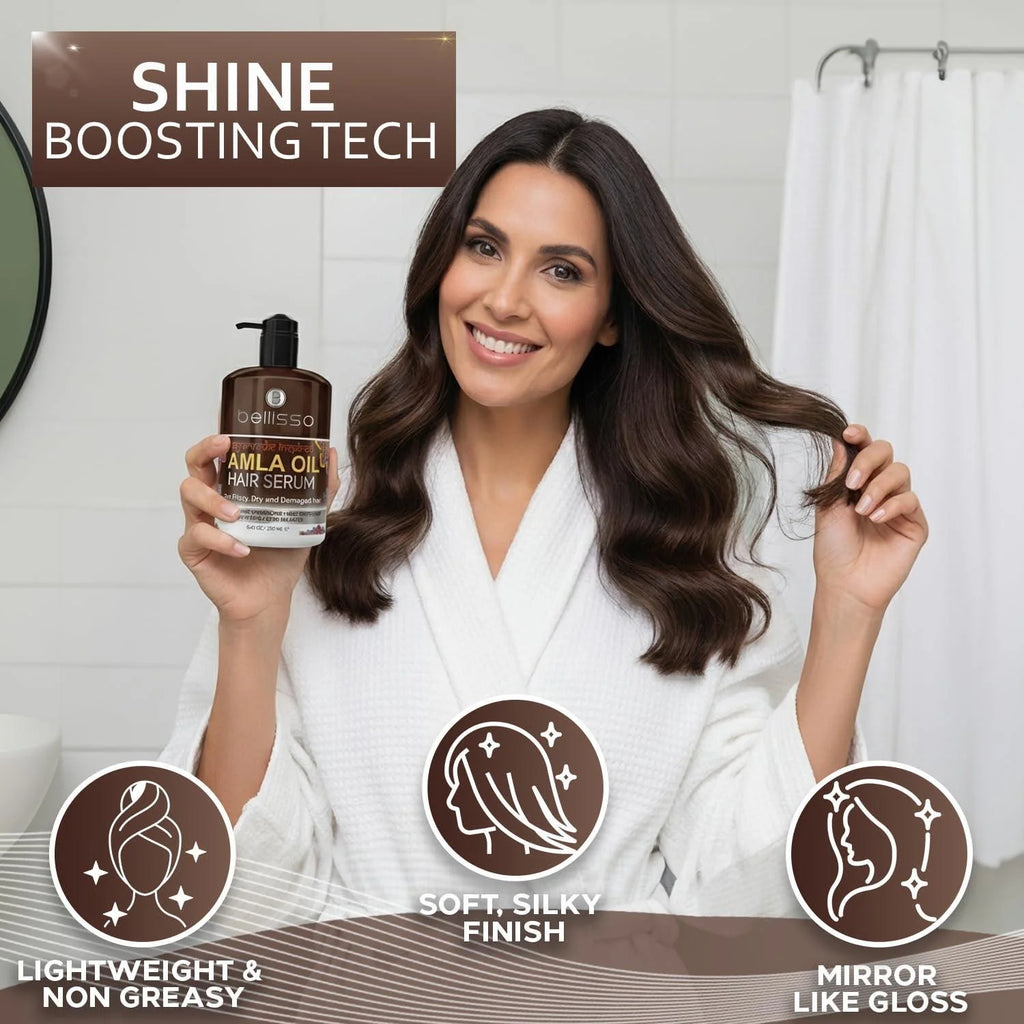 Amla Oil Serum Sulfate and Paraben Free 8.45 Fl Oz anti Frizz Heat Protection for Damaged Hair Professional Salon Grade Deep Conditioning Smoothing Treatment for Women and Men